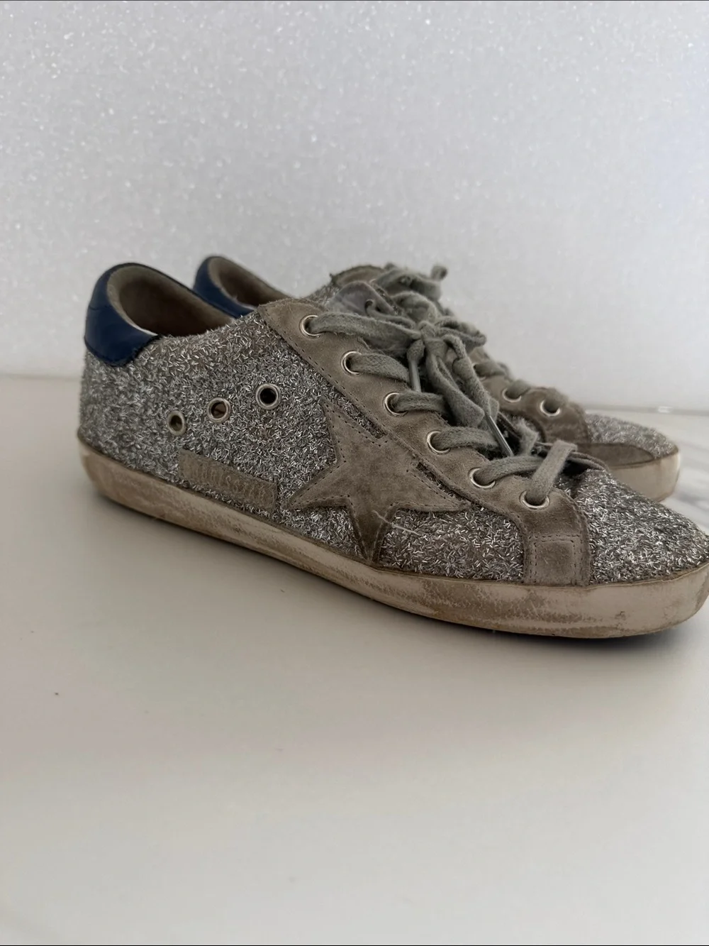 Golden Goose superstar Silver Glitter Star Low-Top Sneakers